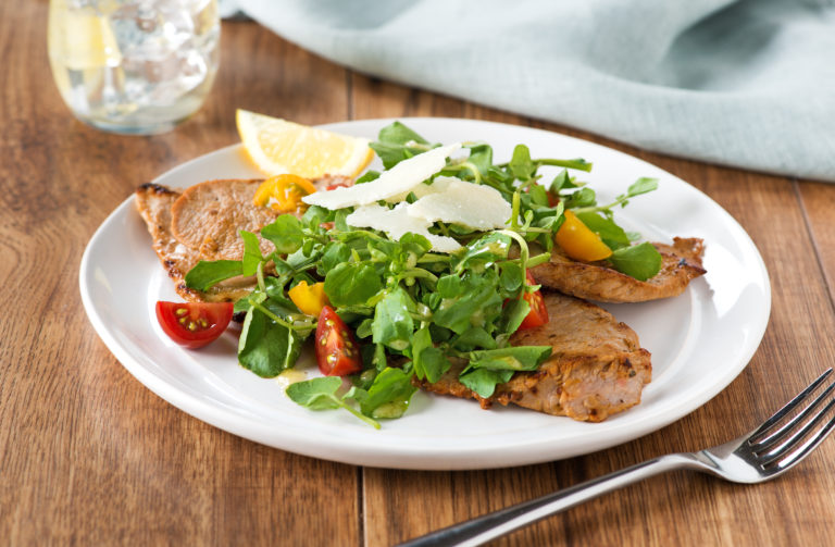 Lemon Veal Scallopini with Fresh Watercress Salad Liberterre